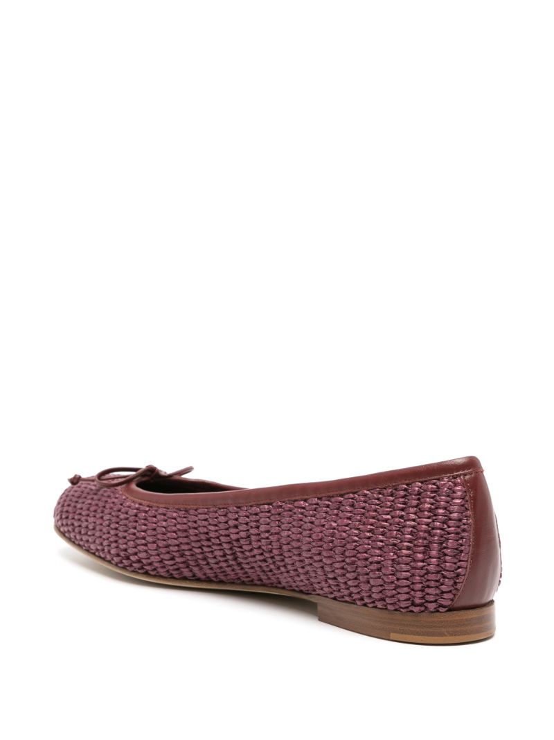 Bordeaux Red Woven Ballerina Shoes