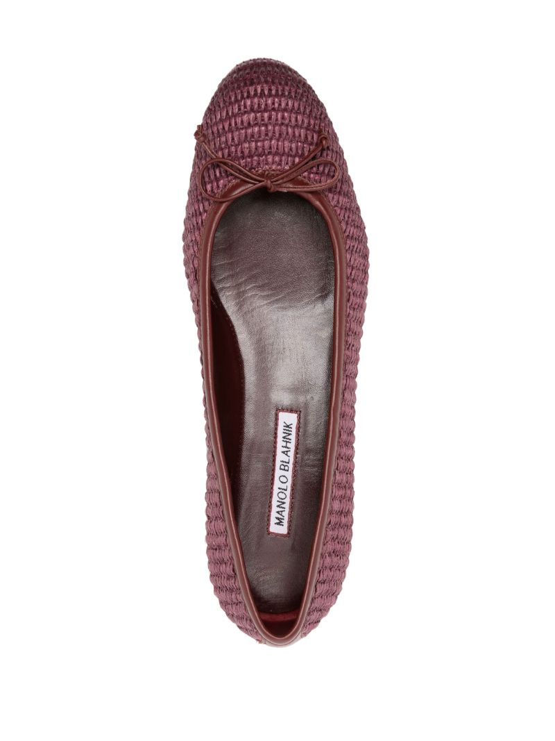 Bordeaux Red Woven Ballerina Shoes