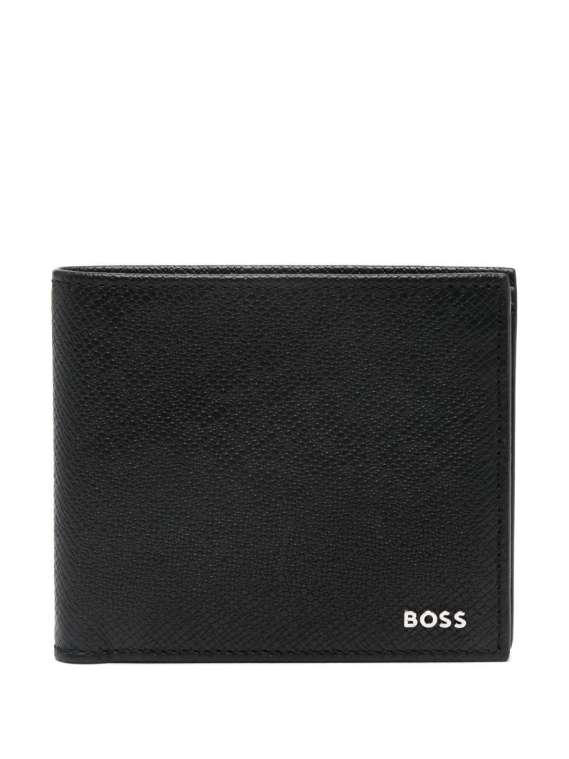 Black Logo-applique Leather Wallet