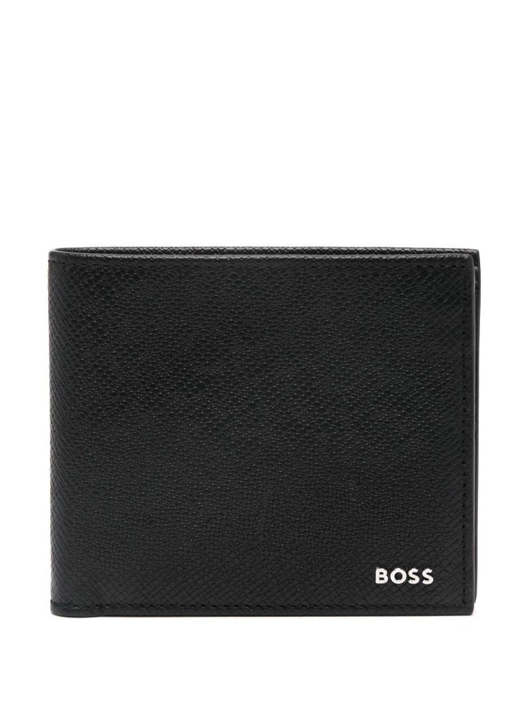 Black Logo-applique Leather Wallet