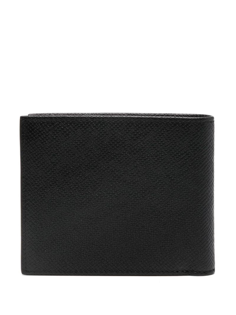 Black Logo-applique Leather Wallet