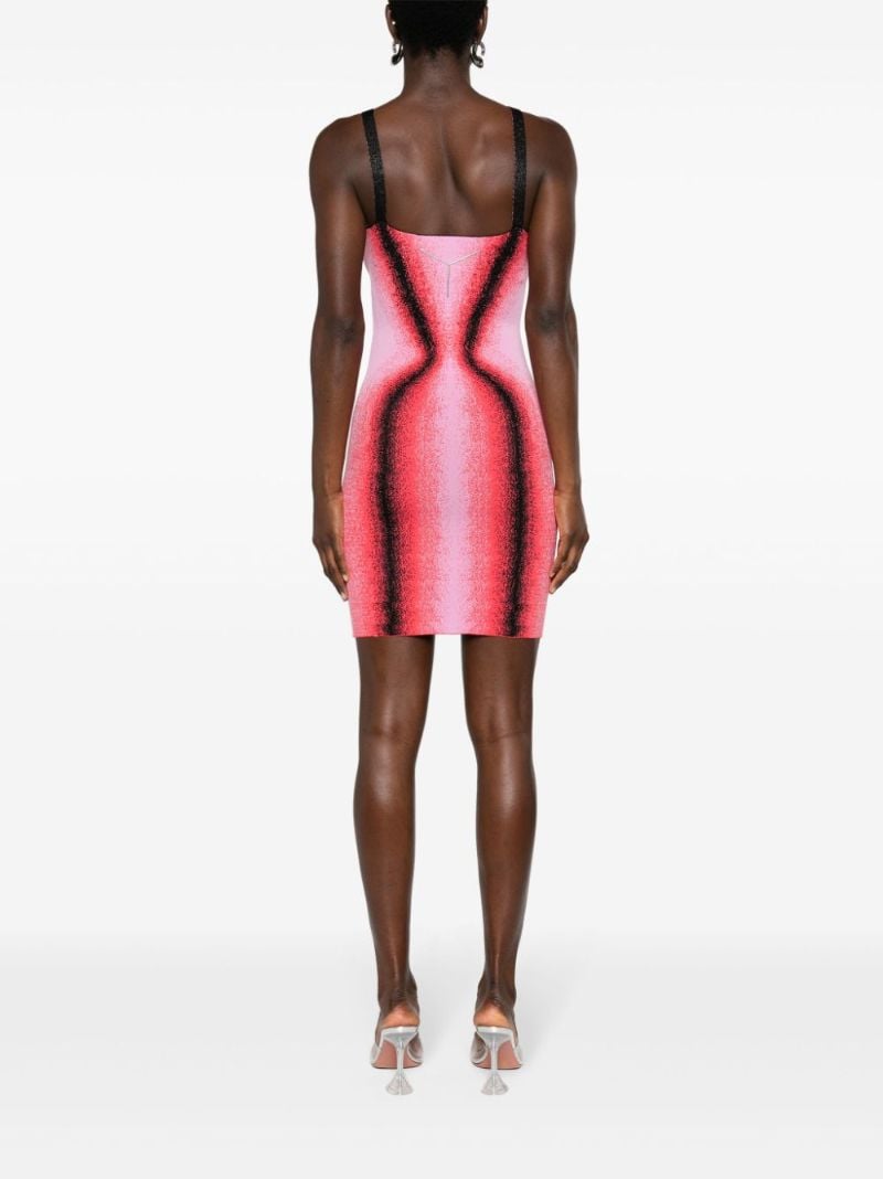 Pink Gradient-jacquard Mini Dress