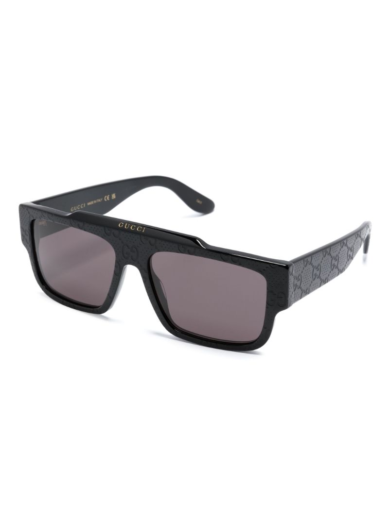 Black Gg Supreme Rectangle-frame Sunglasses