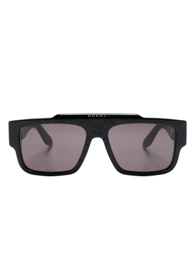 Black Gg Supreme Rectangle-frame Sunglasses