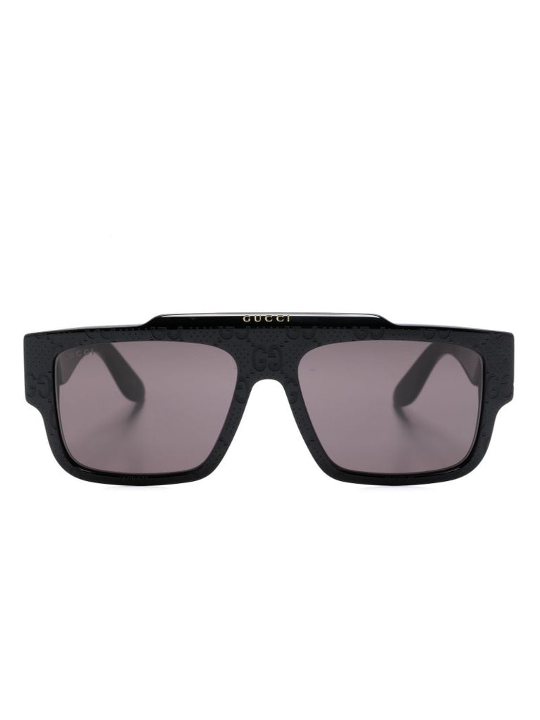 Black Gg Supreme Rectangle-frame Sunglasses