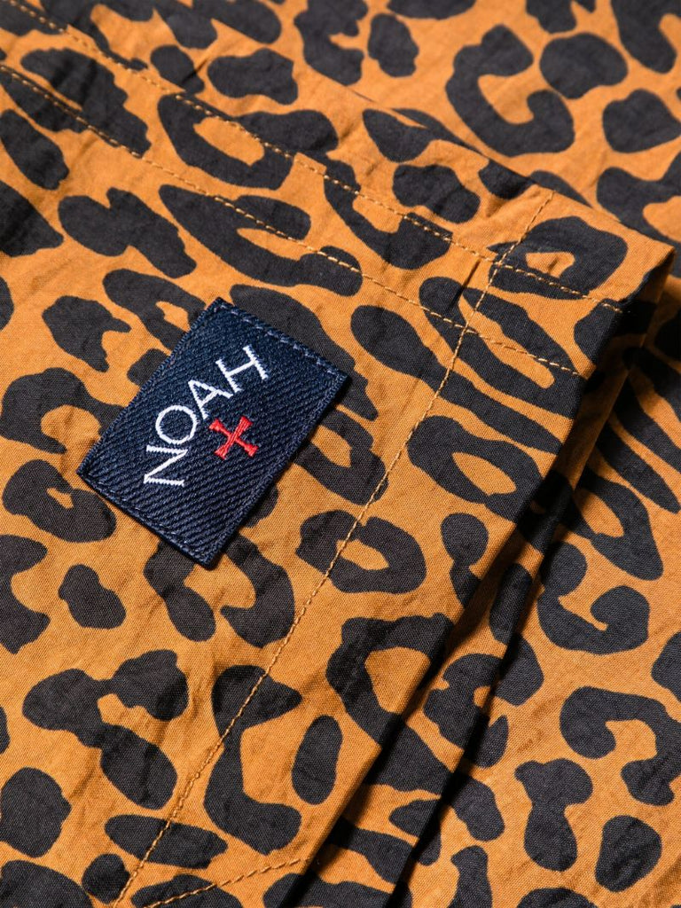 Brown and Black Leopard Print Swimshorts