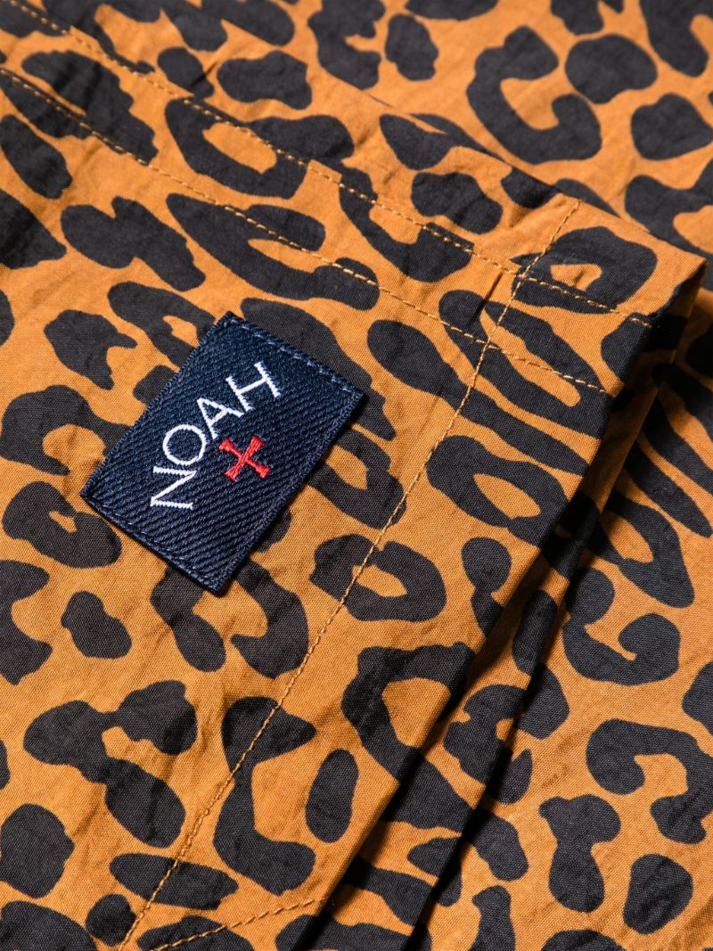 Brown and Black Leopard Print Swimshorts
