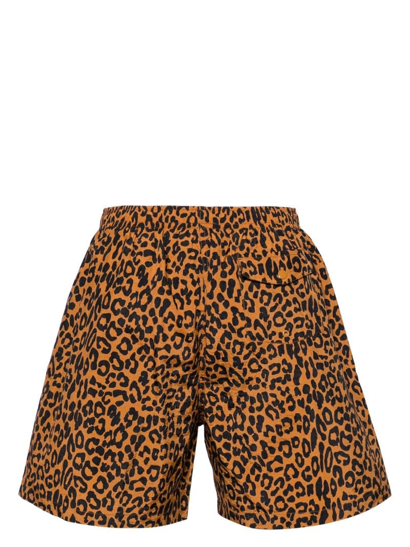 Brown and Black Leopard Print Swimshorts