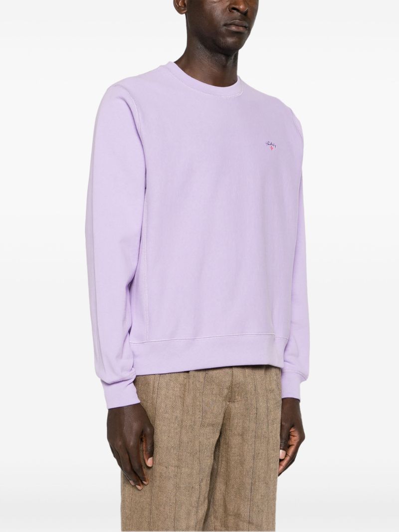 Purple Logo-embroidered Cotton Sweatshirt