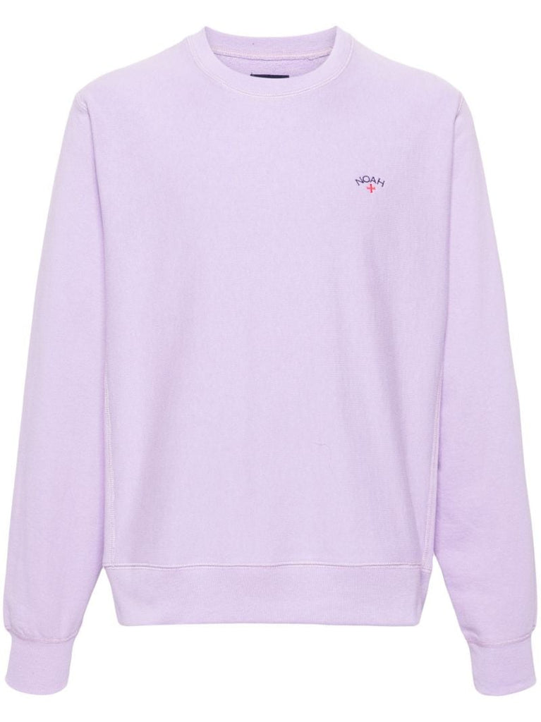 Purple Logo-embroidered Cotton Sweatshirt