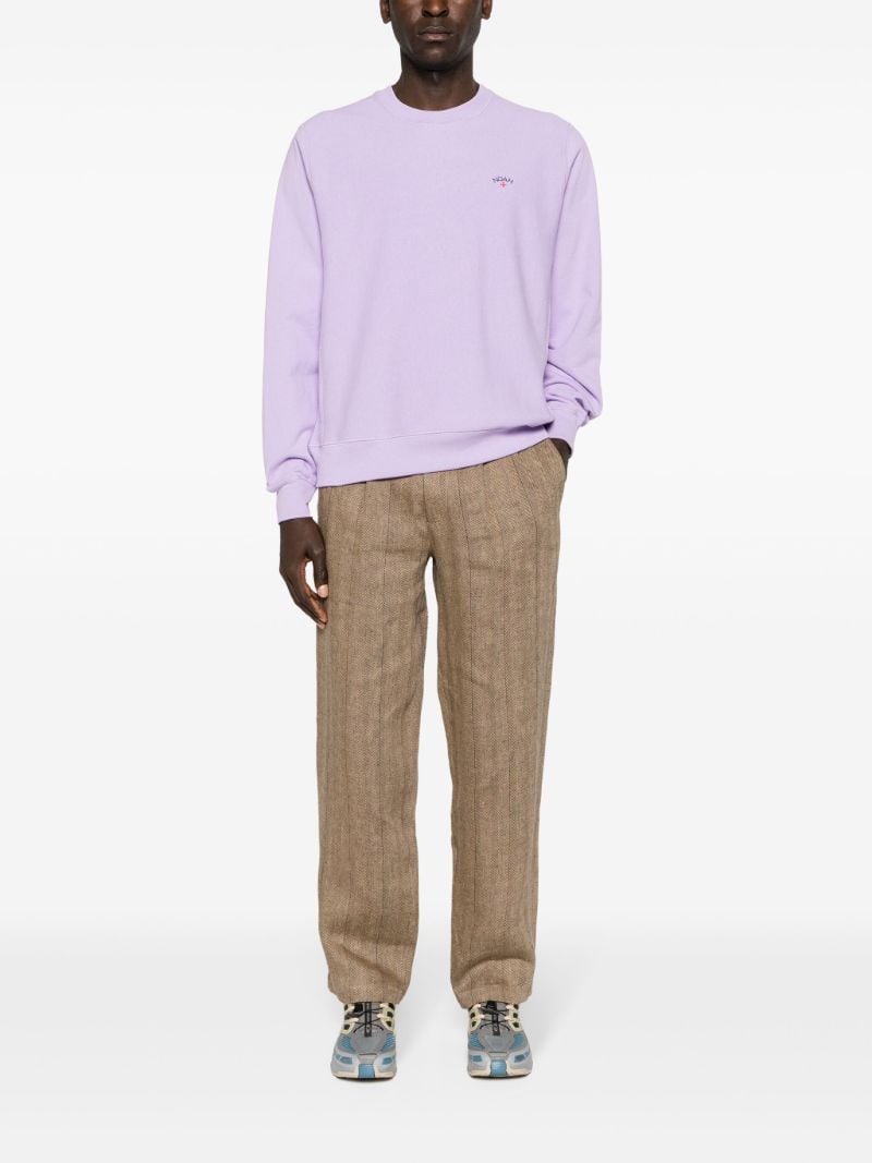 Purple Logo-embroidered Cotton Sweatshirt