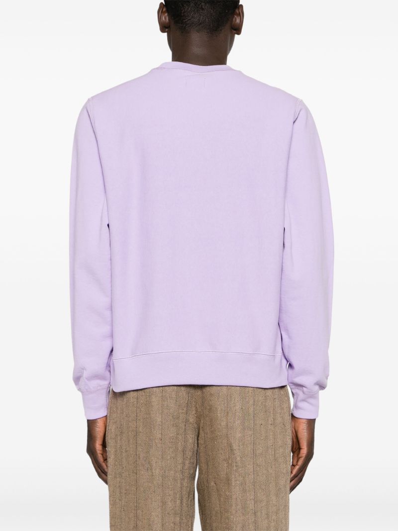 Purple Logo-embroidered Cotton Sweatshirt
