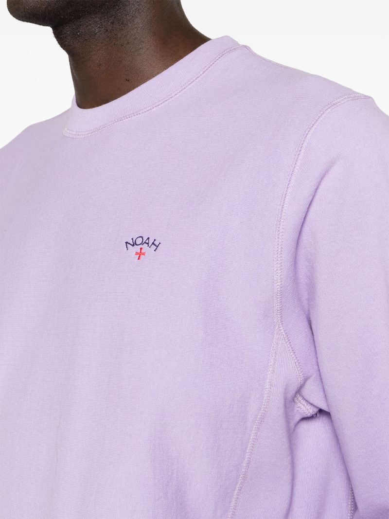 Purple Logo-embroidered Cotton Sweatshirt