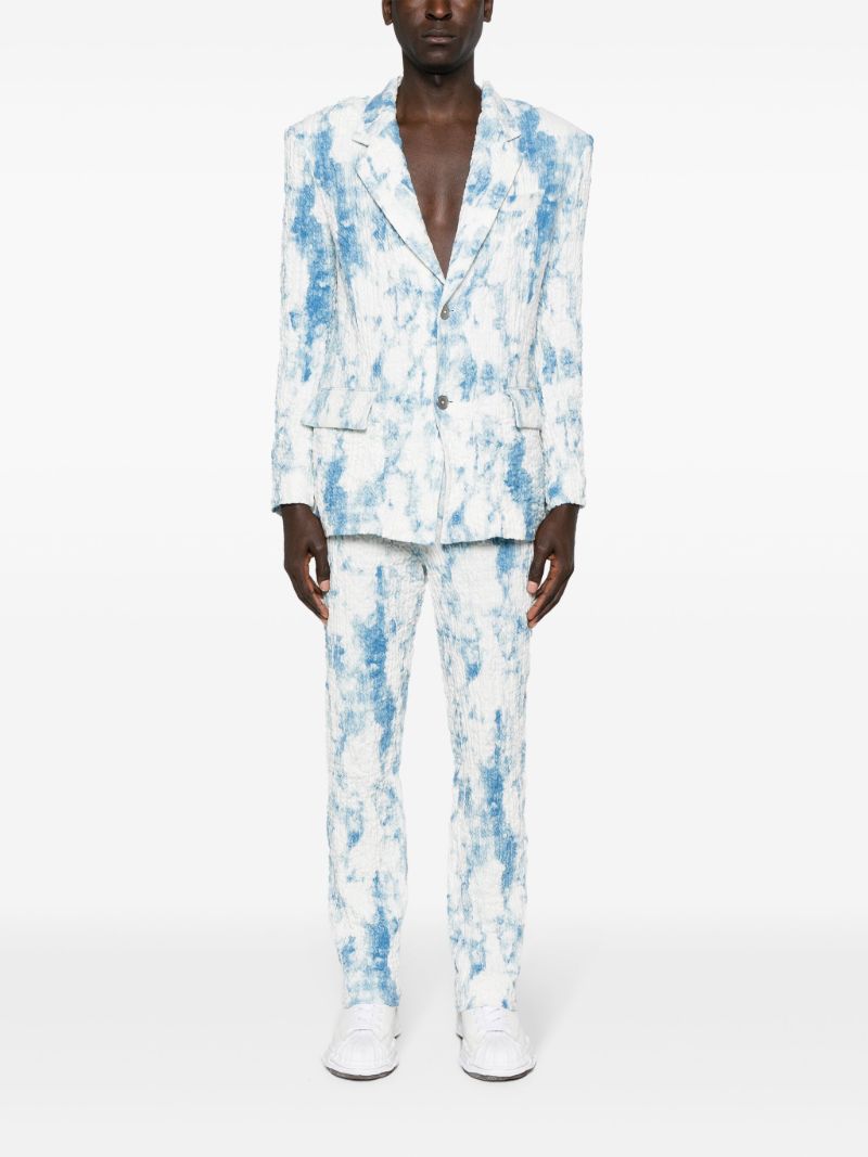 White Mottled Wrinkled Blazer