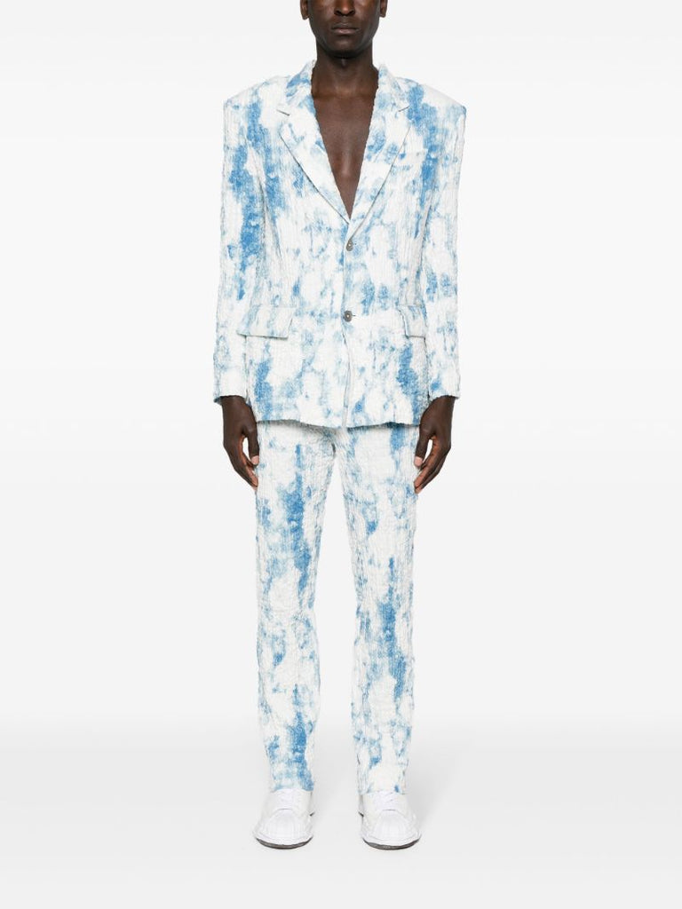 White Mottled Wrinkled Blazer