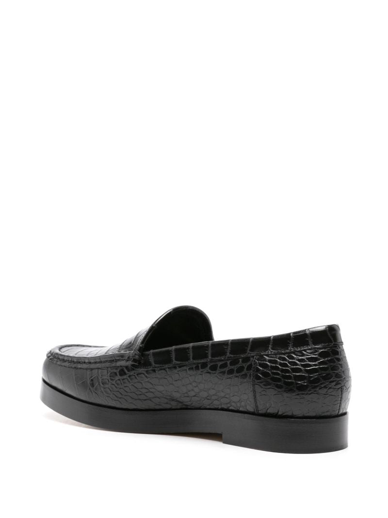 Black Ralone Leather Loafers