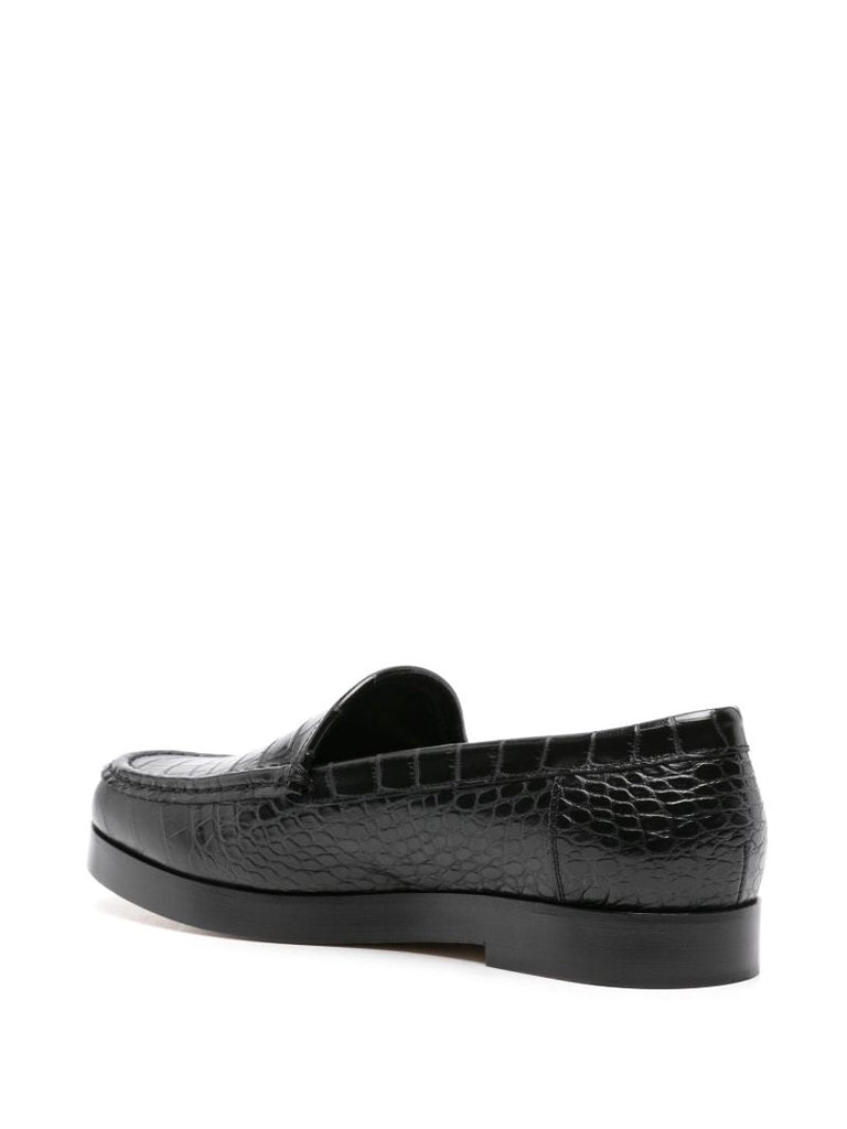 Black Ralone Leather Loafers