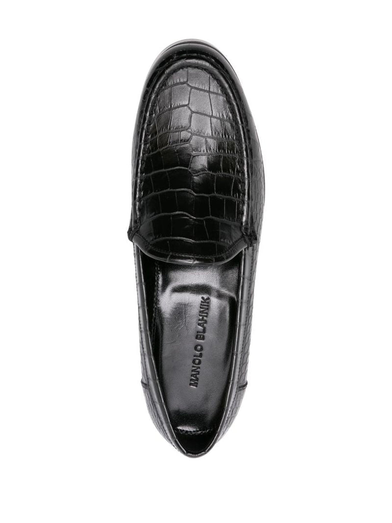 Black Ralone Leather Loafers