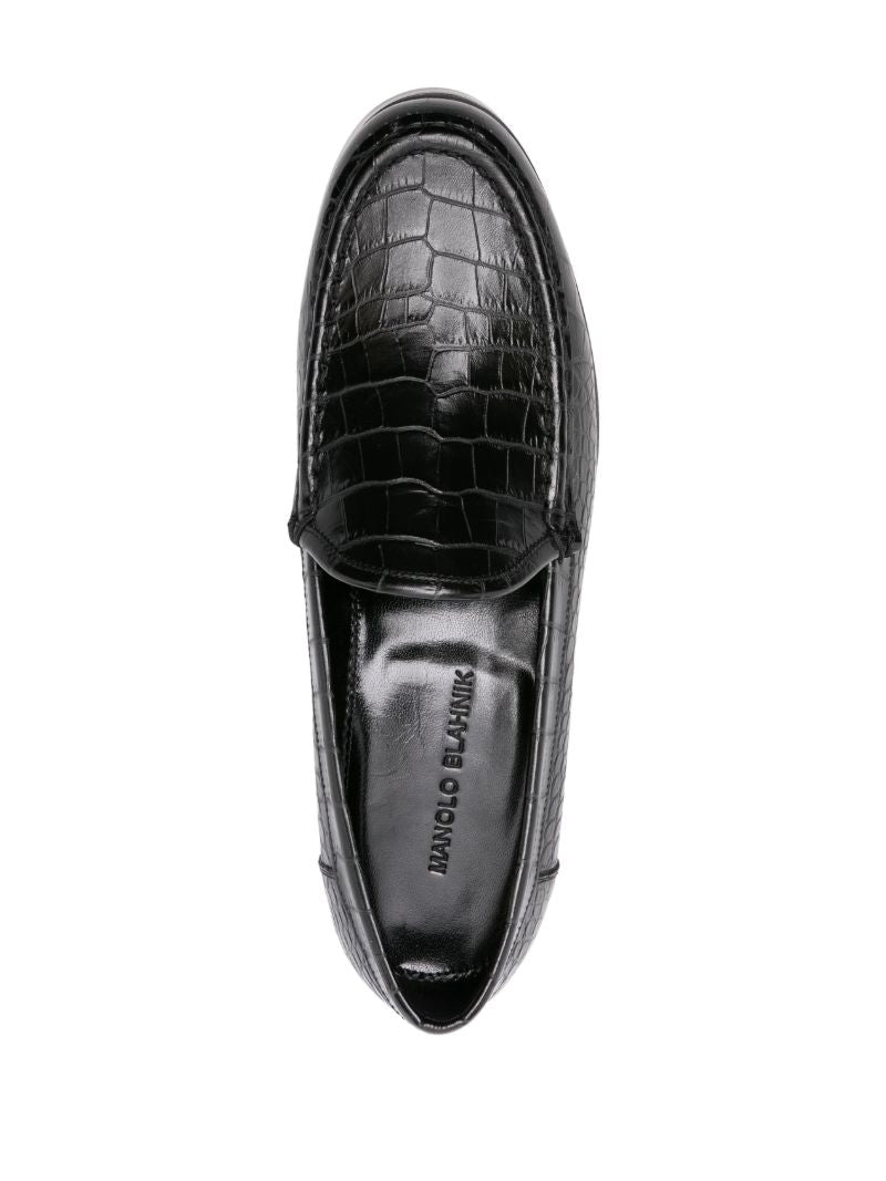Black Ralone Leather Loafers