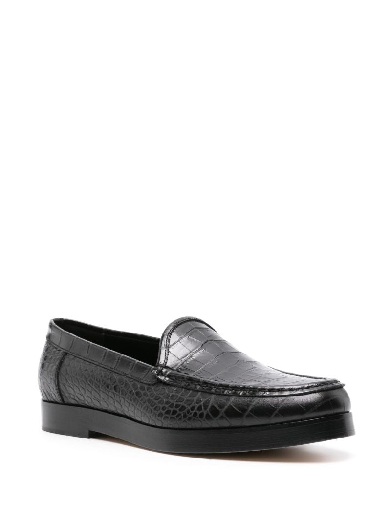 Black Ralone Leather Loafers