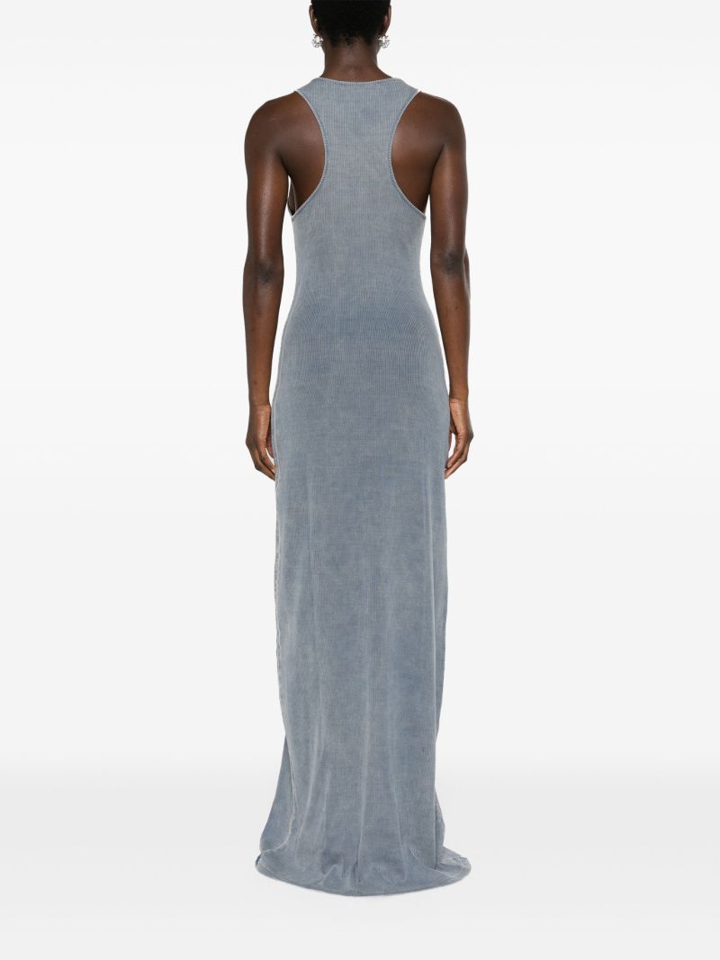 Grey Invisible Strap Ribbed Maxi Dress