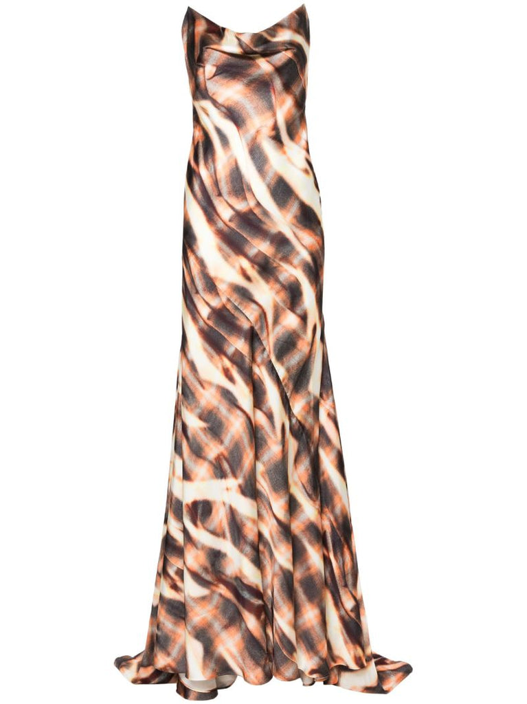 Brown Tie-dye Gown