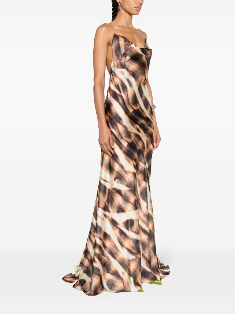 Brown Tie-dye Gown