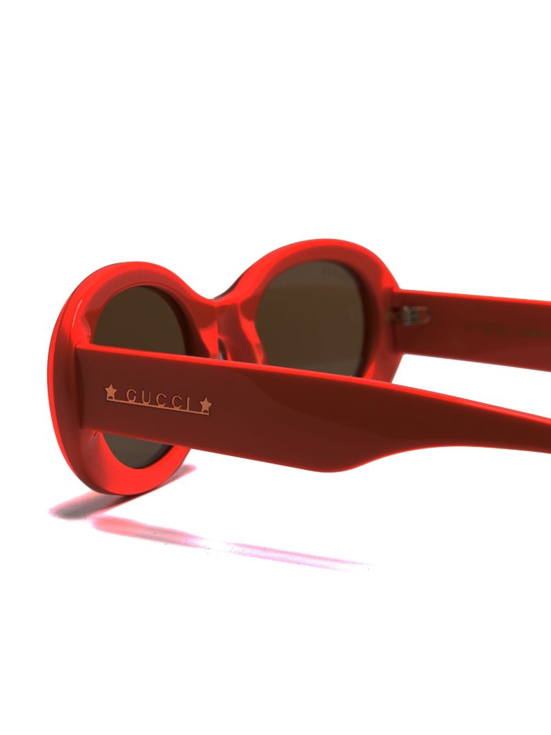 Orange Oval-frame Sunglasses