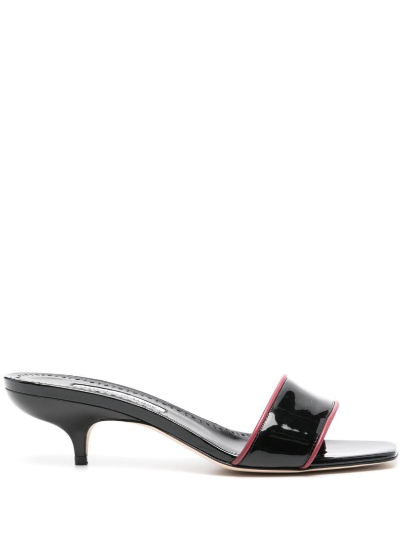 Black Helamu 50 Patent Leather Mules
