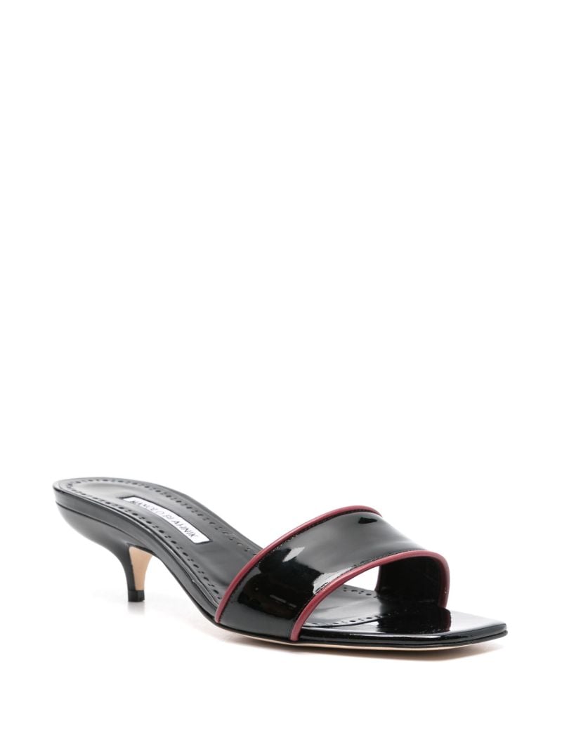 Black Helamu 50 Patent Leather Mules