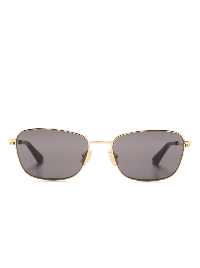 Gold-tone Split Knot Rectangle-frame Sunglasses