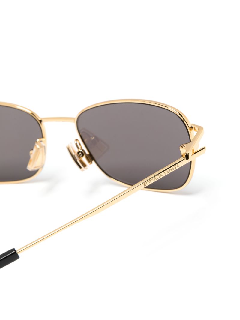 Gold-tone Split Knot Rectangle-frame Sunglasses