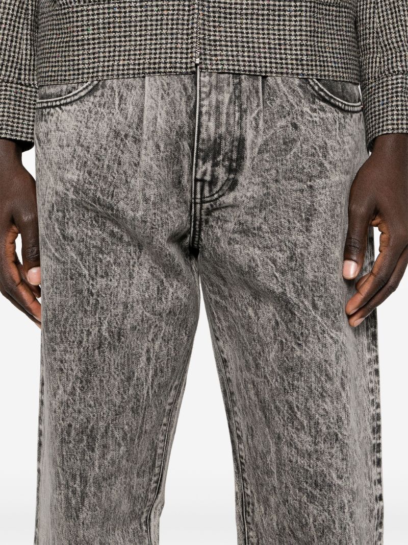 Black Mid-rise Straight-leg Jeans