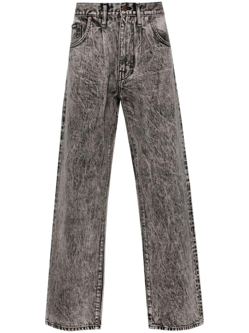 Black Mid-rise Straight-leg Jeans