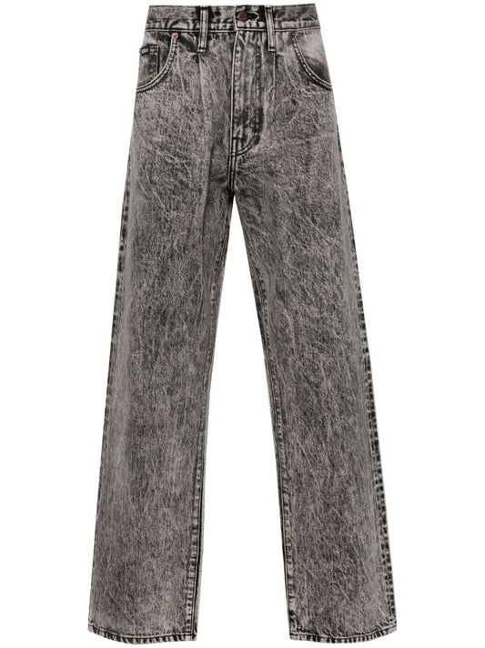 Black Mid-rise Straight-leg Jeans