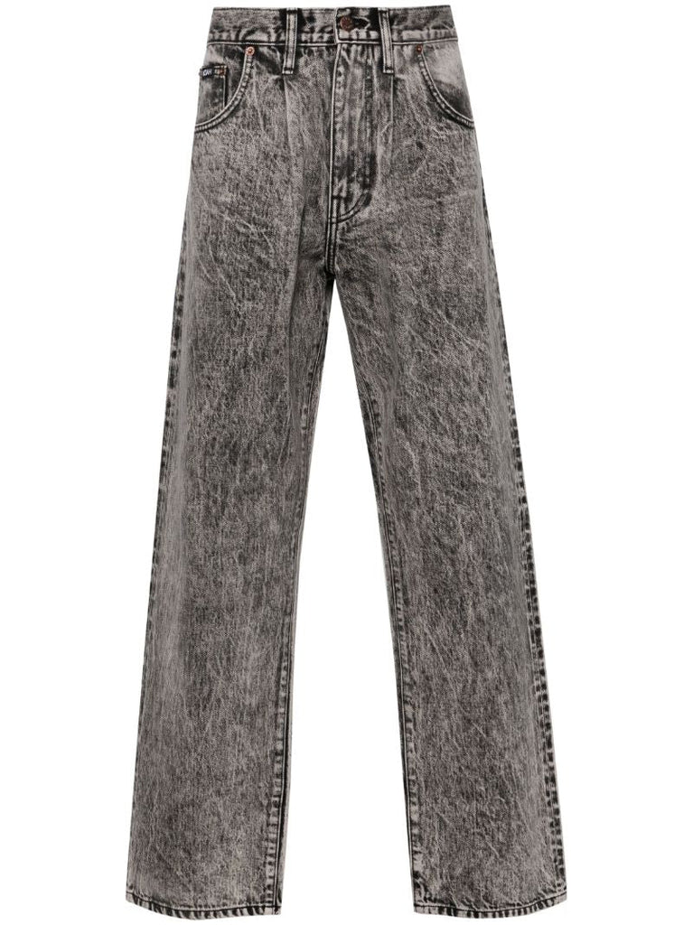 Black Mid-rise Straight-leg Jeans