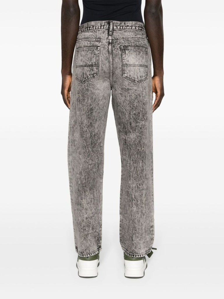 Black Mid-rise Straight-leg Jeans