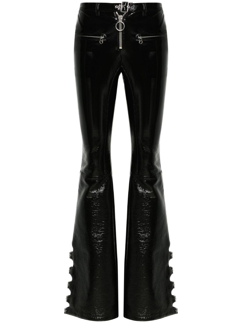 Black Flared Vinyl Trousers