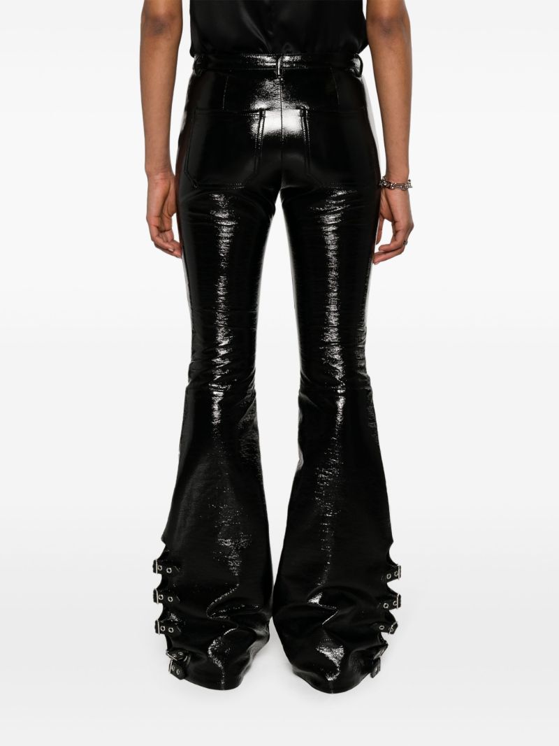 Black Flared Vinyl Trousers