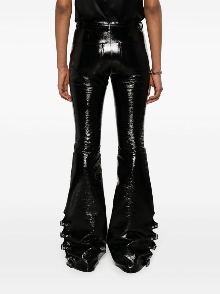 Black Flared Vinyl Trousers