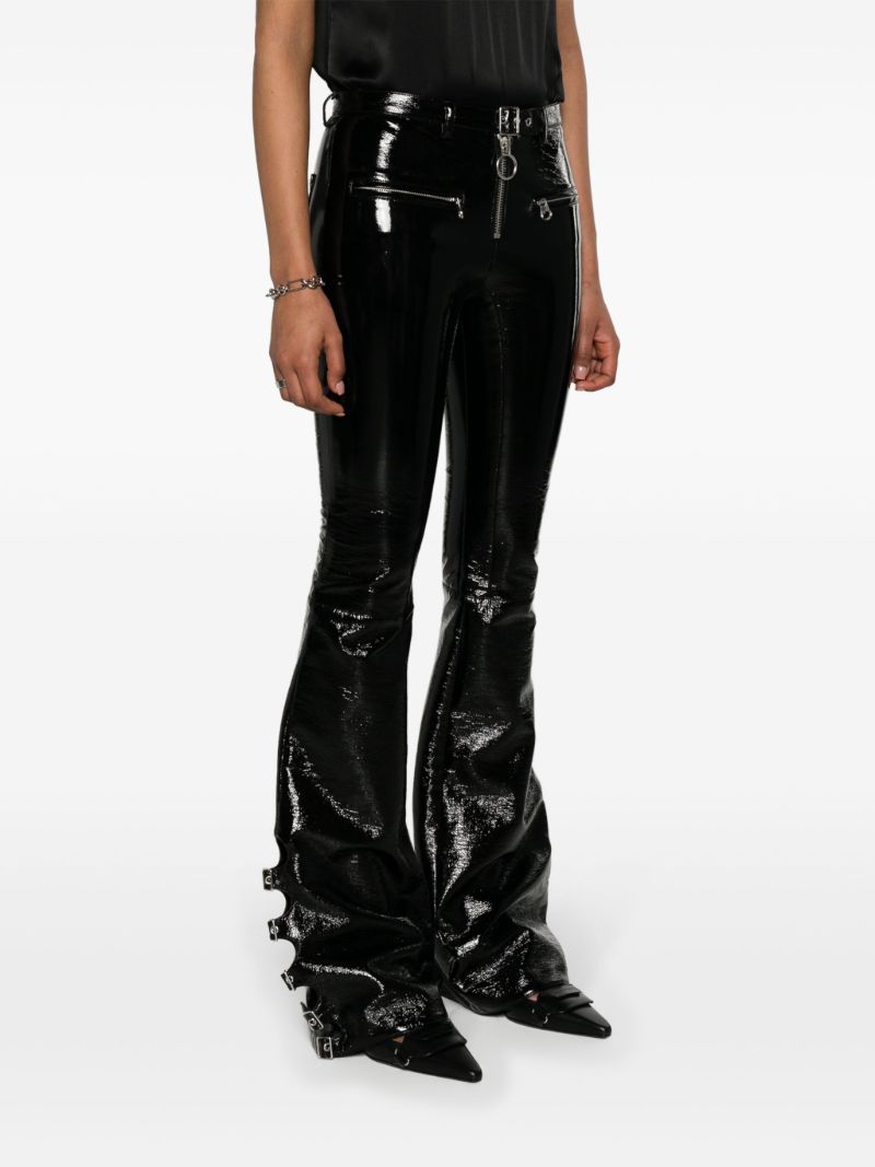 Black Flared Vinyl Trousers
