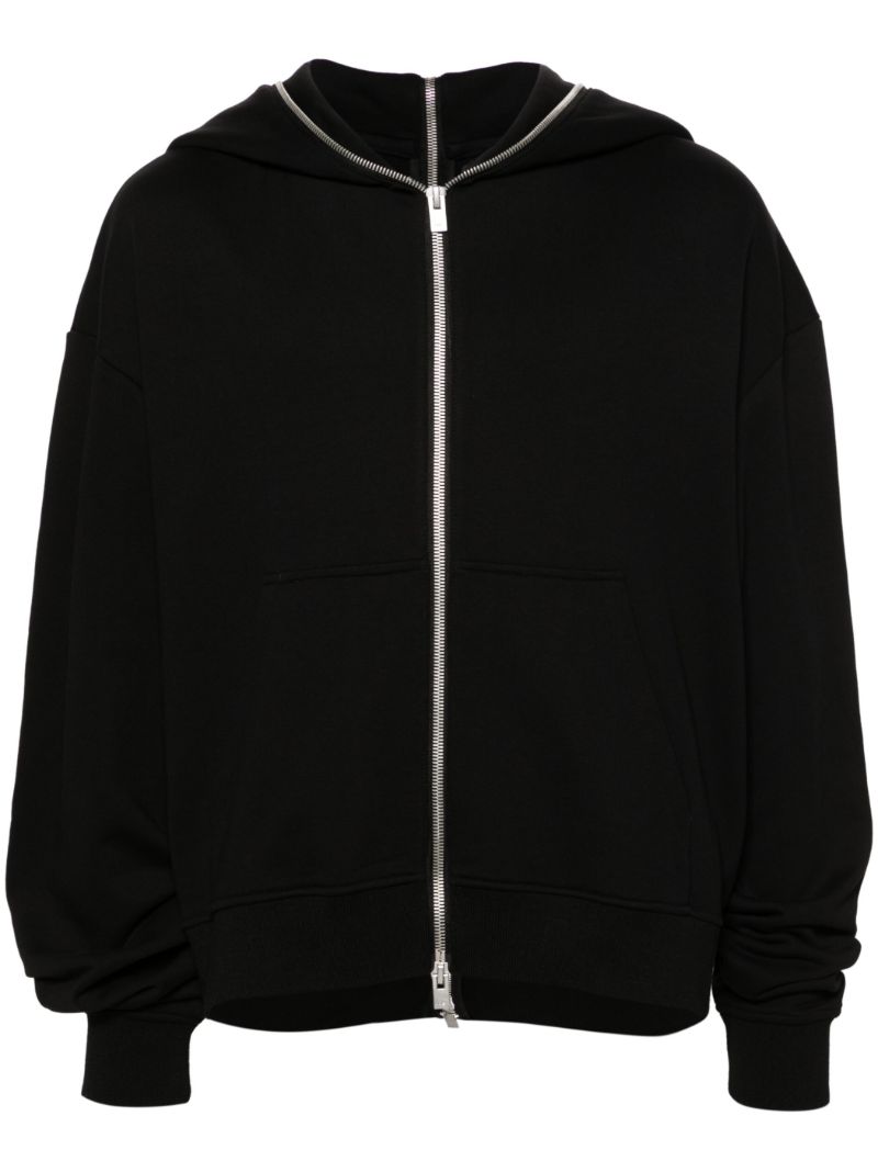 Black Evolutions Zipped Cotton Hoodie
