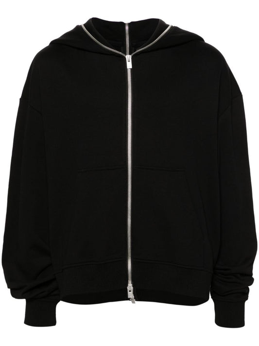 Black Evolutions Zipped Cotton Hoodie