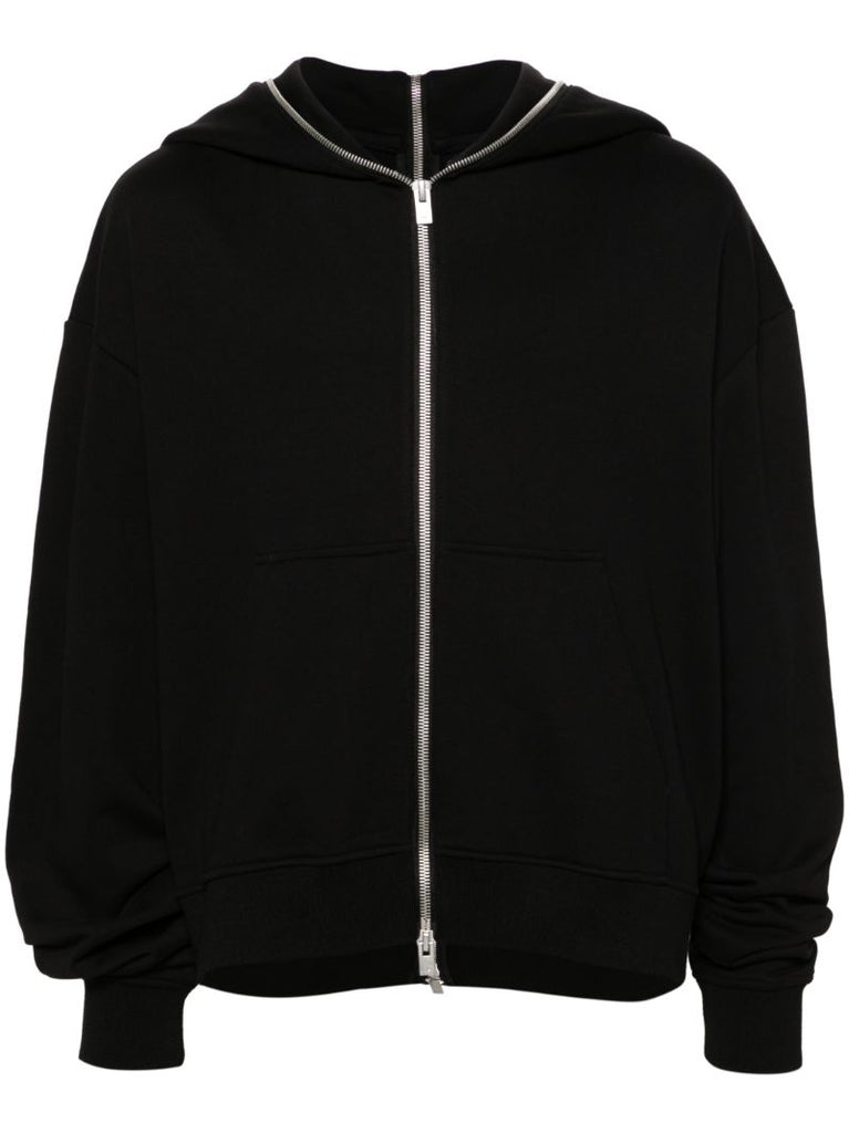 Black Evolutions Zipped Cotton Hoodie