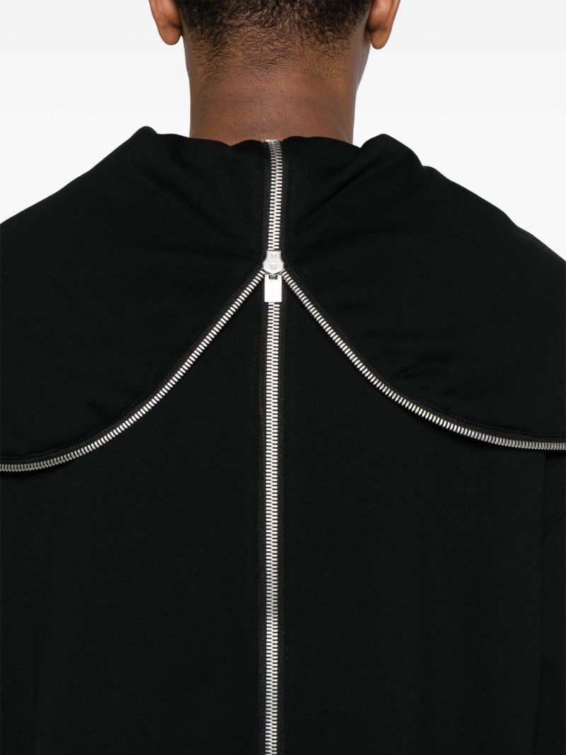 Black Evolutions Zipped Cotton Hoodie