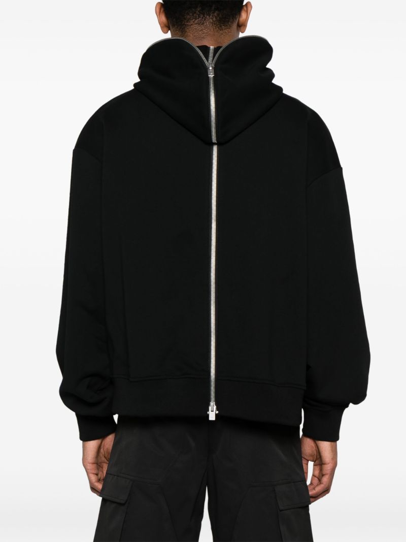 Black Evolutions Zipped Cotton Hoodie