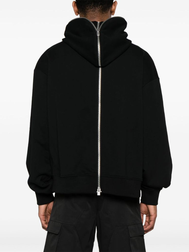 Black Evolutions Zipped Cotton Hoodie
