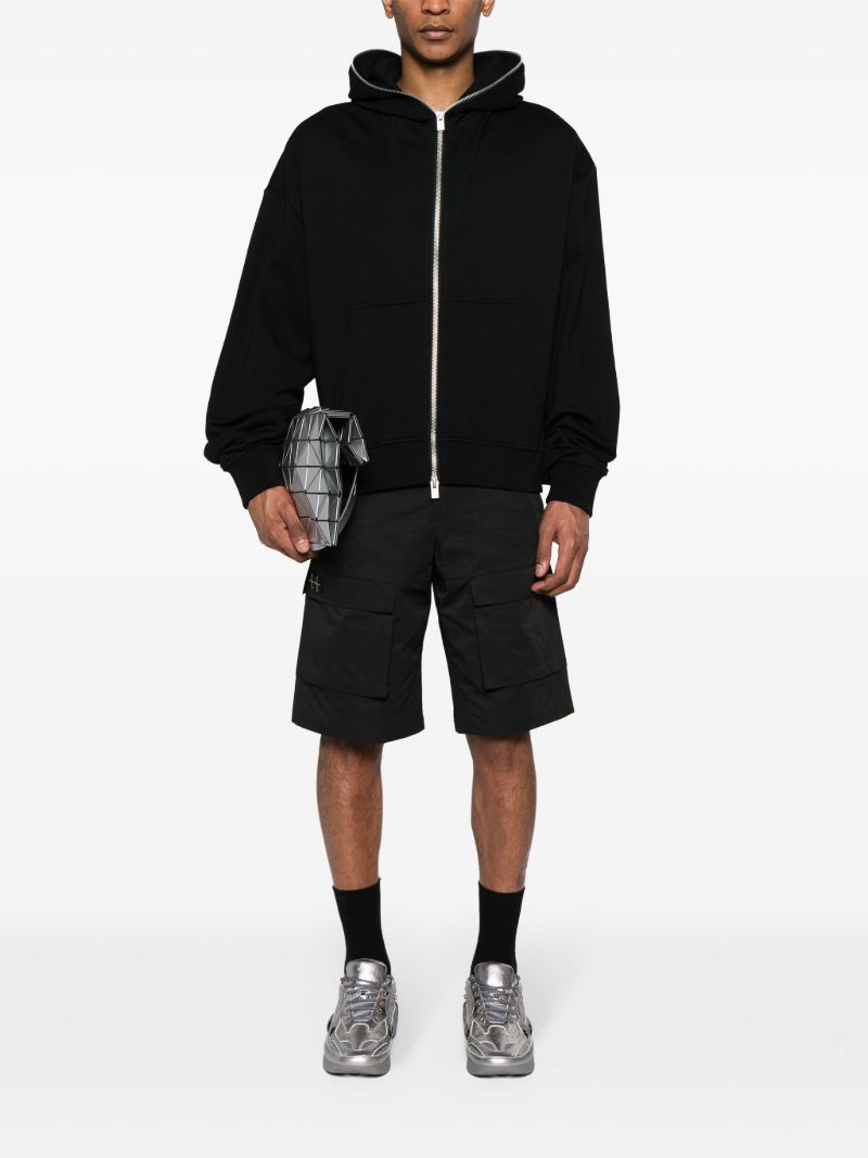 Black Evolutions Zipped Cotton Hoodie