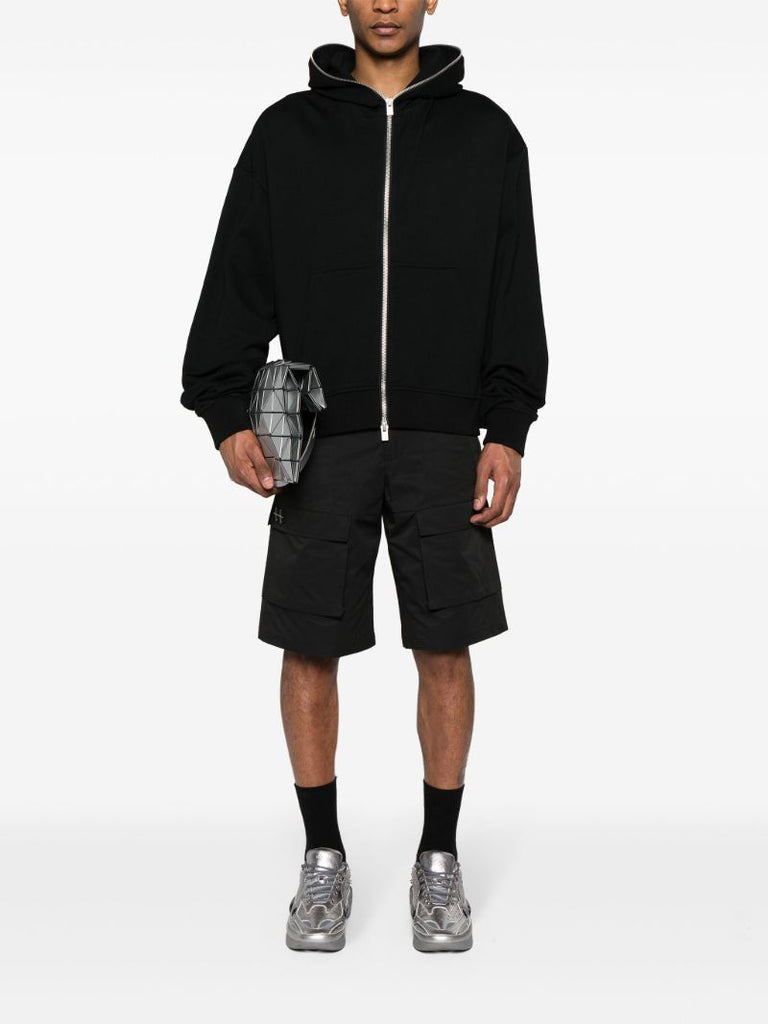 Black Evolutions Zipped Cotton Hoodie