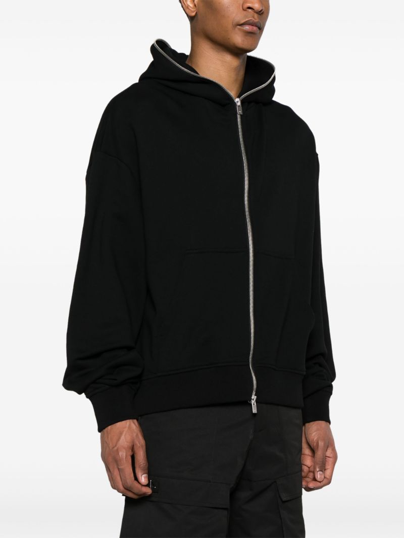Black Evolutions Zipped Cotton Hoodie